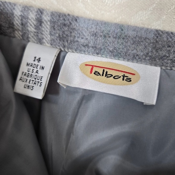 Talbots Blue and Gray Plaid Pencil Skirt - Picture 3 of 7